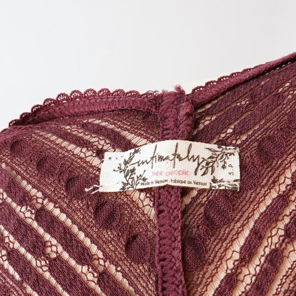 Free People Lila Lace Asymmetric Slip Dress Plum Purple - Size Small - Picture 4 of 5